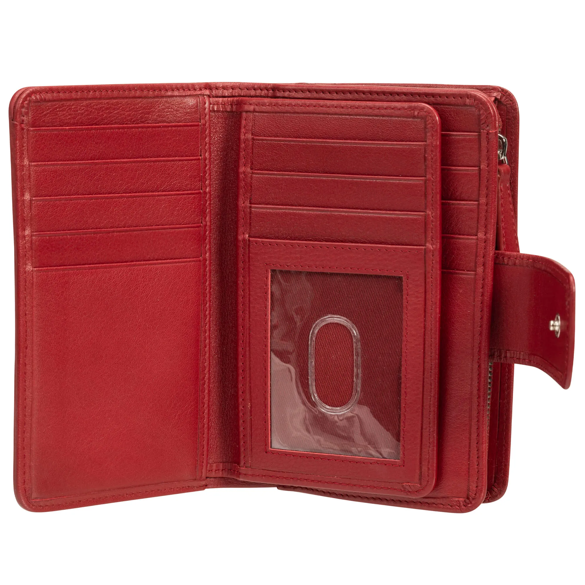 Mancini Basket Weave RFID Secure Medium Clutch Wallet