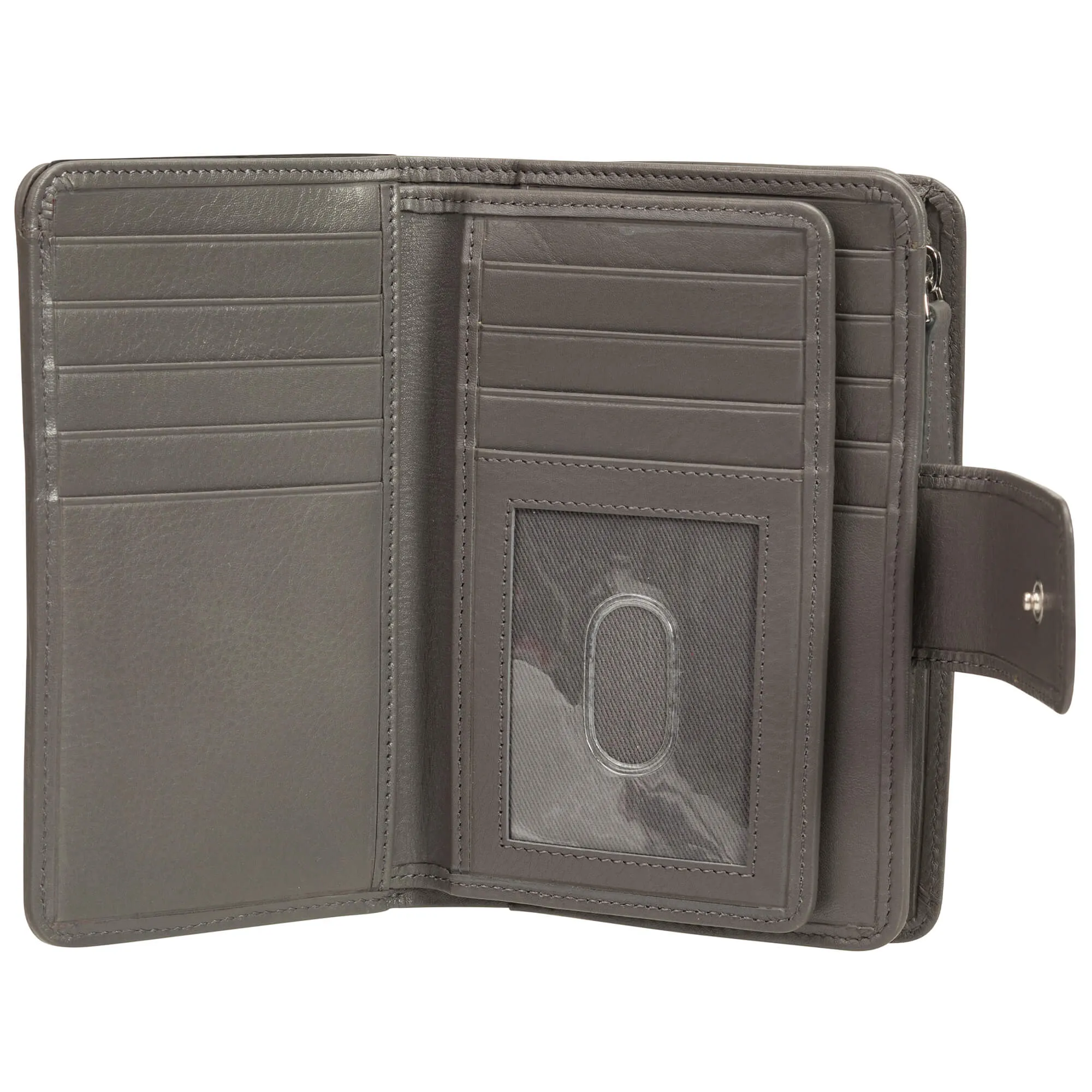 Mancini Basket Weave RFID Secure Medium Clutch Wallet
