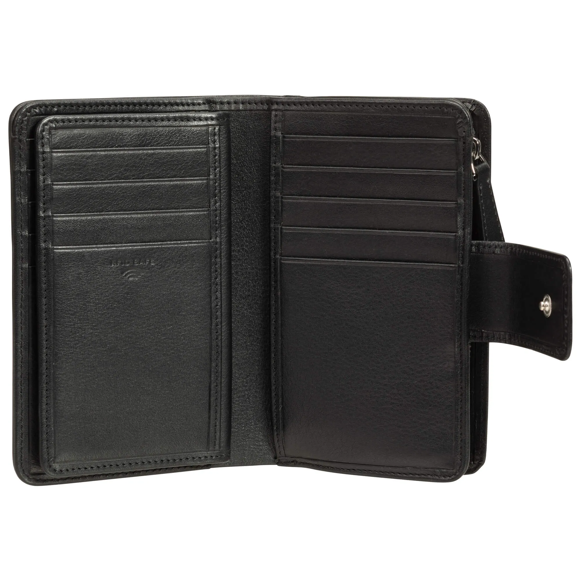 Mancini Basket Weave RFID Secure Medium Clutch Wallet