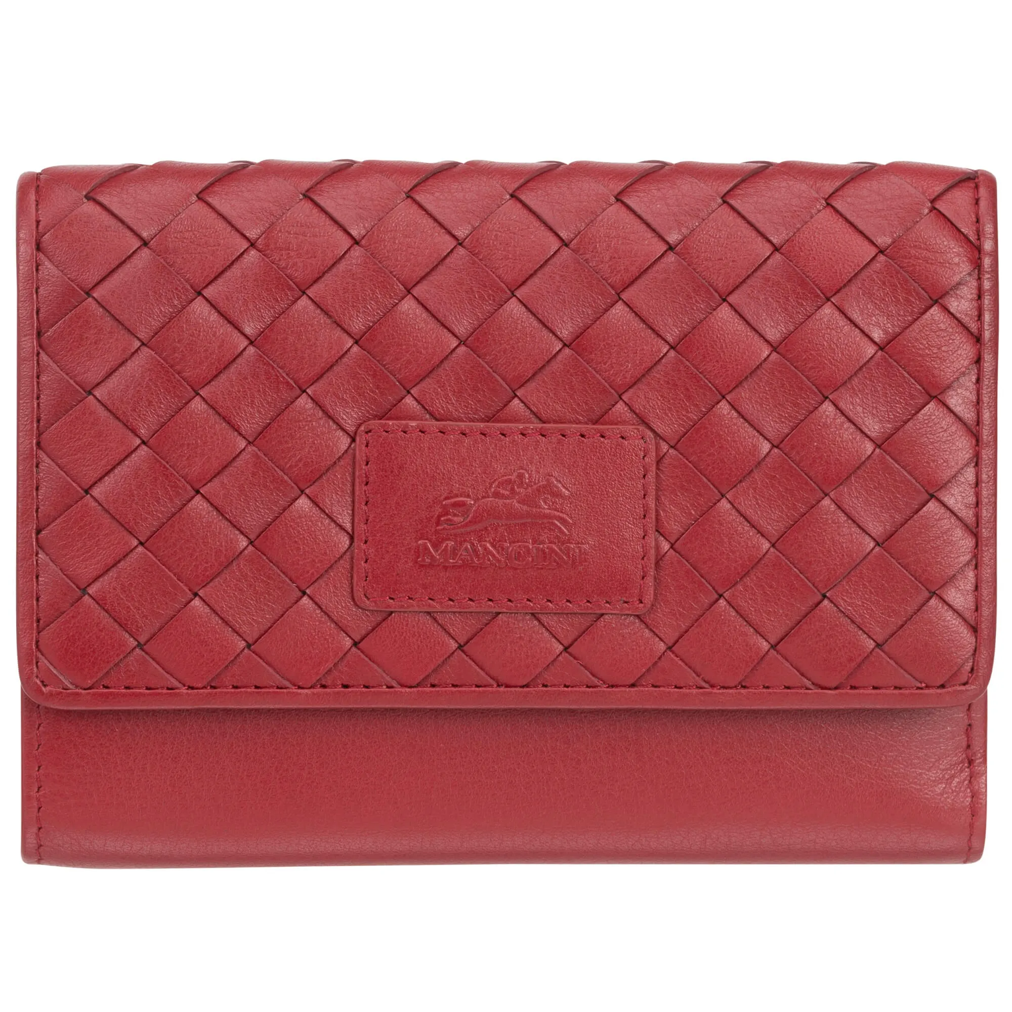 Mancini Basket Weave RFID Secure Medium Clutch Wallet
