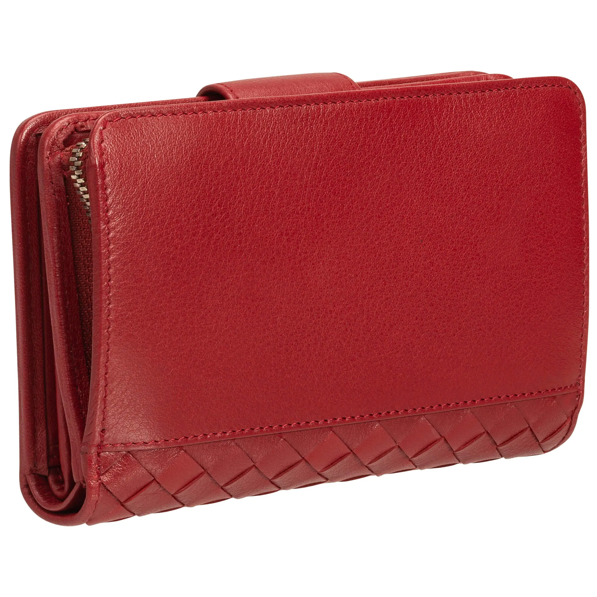 Mancini Basket Weave RFID Secure Medium Clutch Wallet