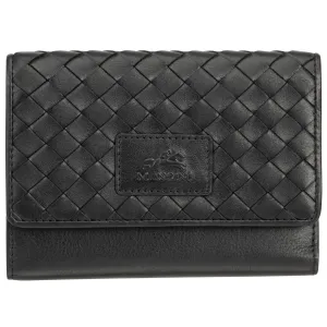 Mancini Basket Weave RFID Secure Medium Clutch Wallet