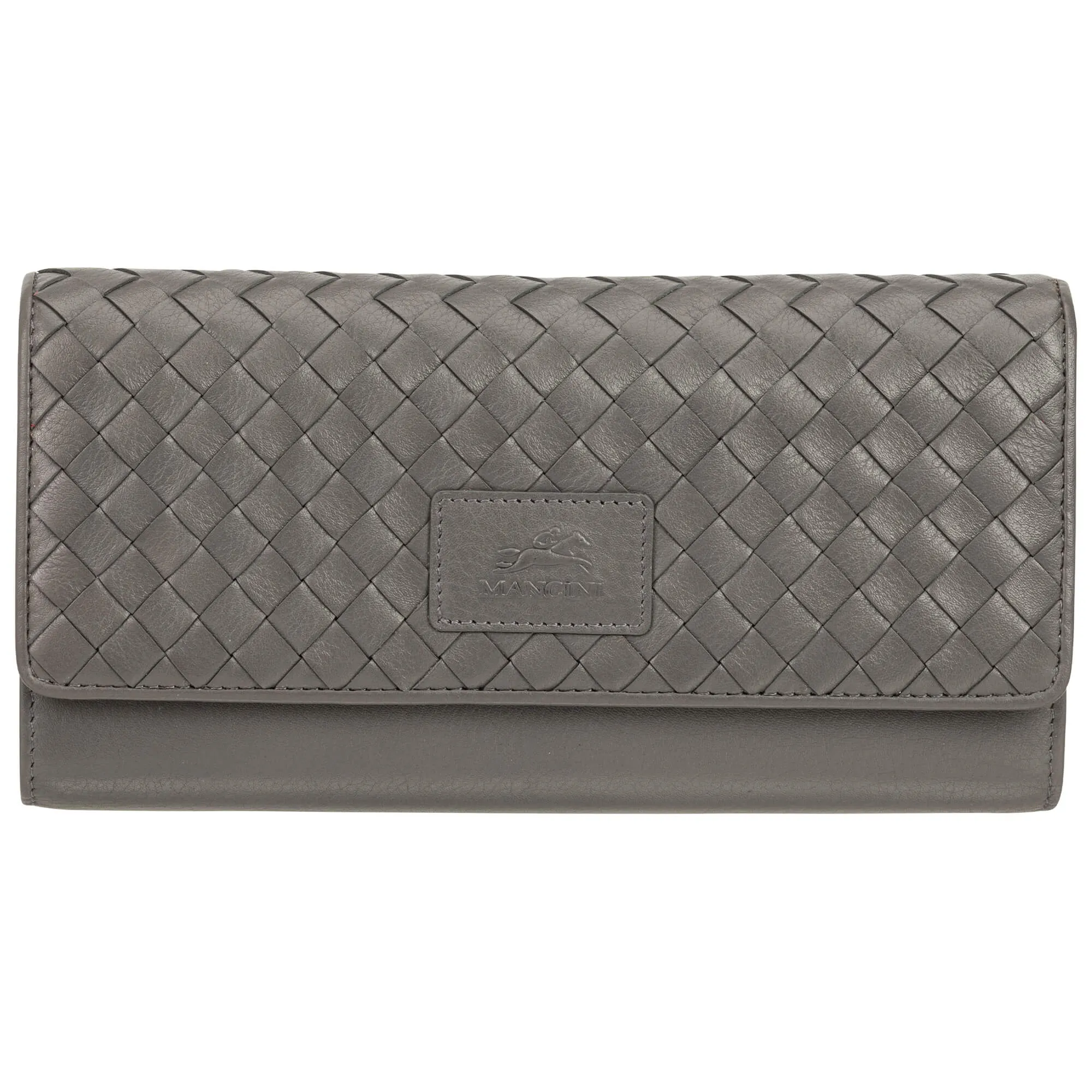 Mancini Basket Weave RFID Secure Quadruple Fold Wallet
