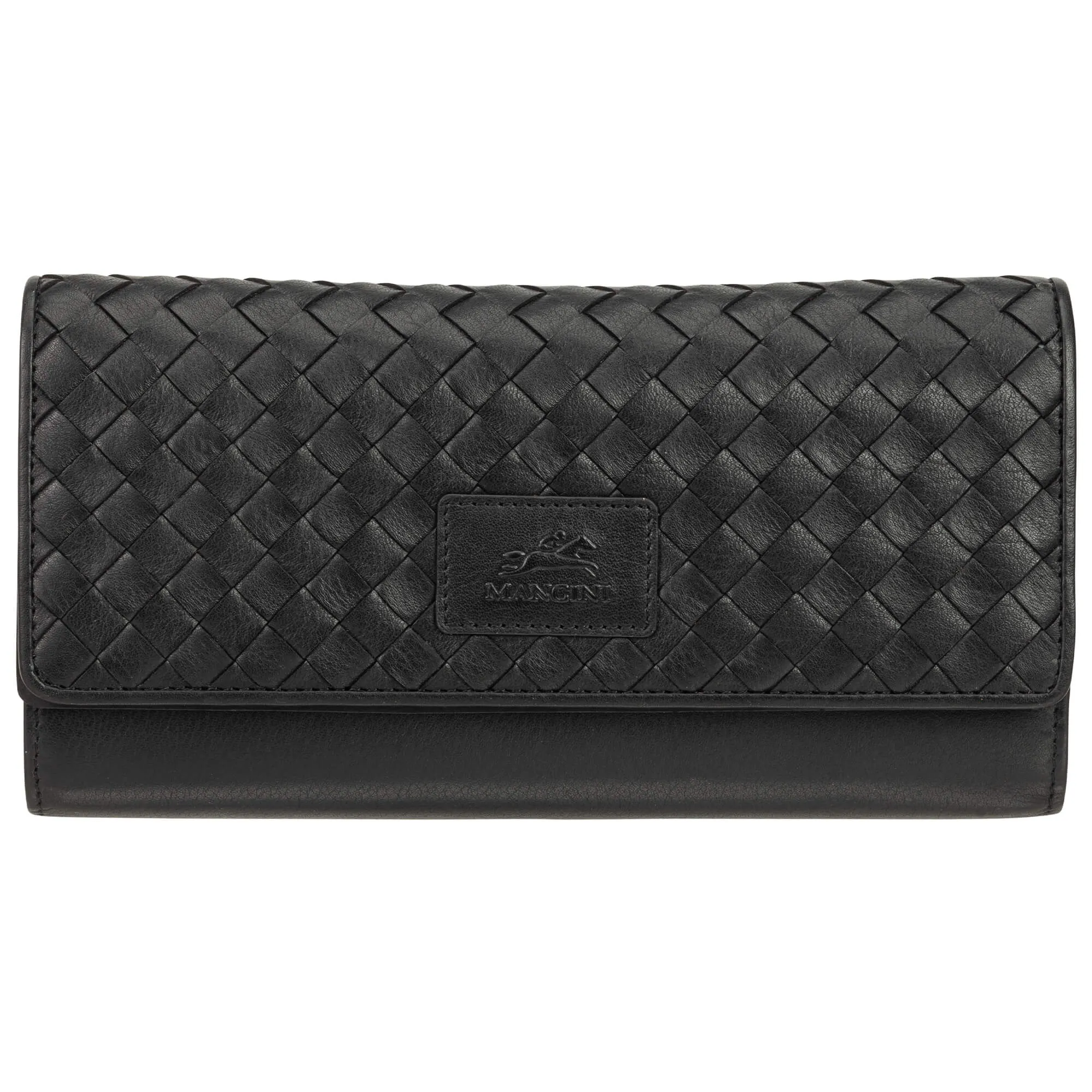 Mancini Basket Weave RFID Secure Quadruple Fold Wallet