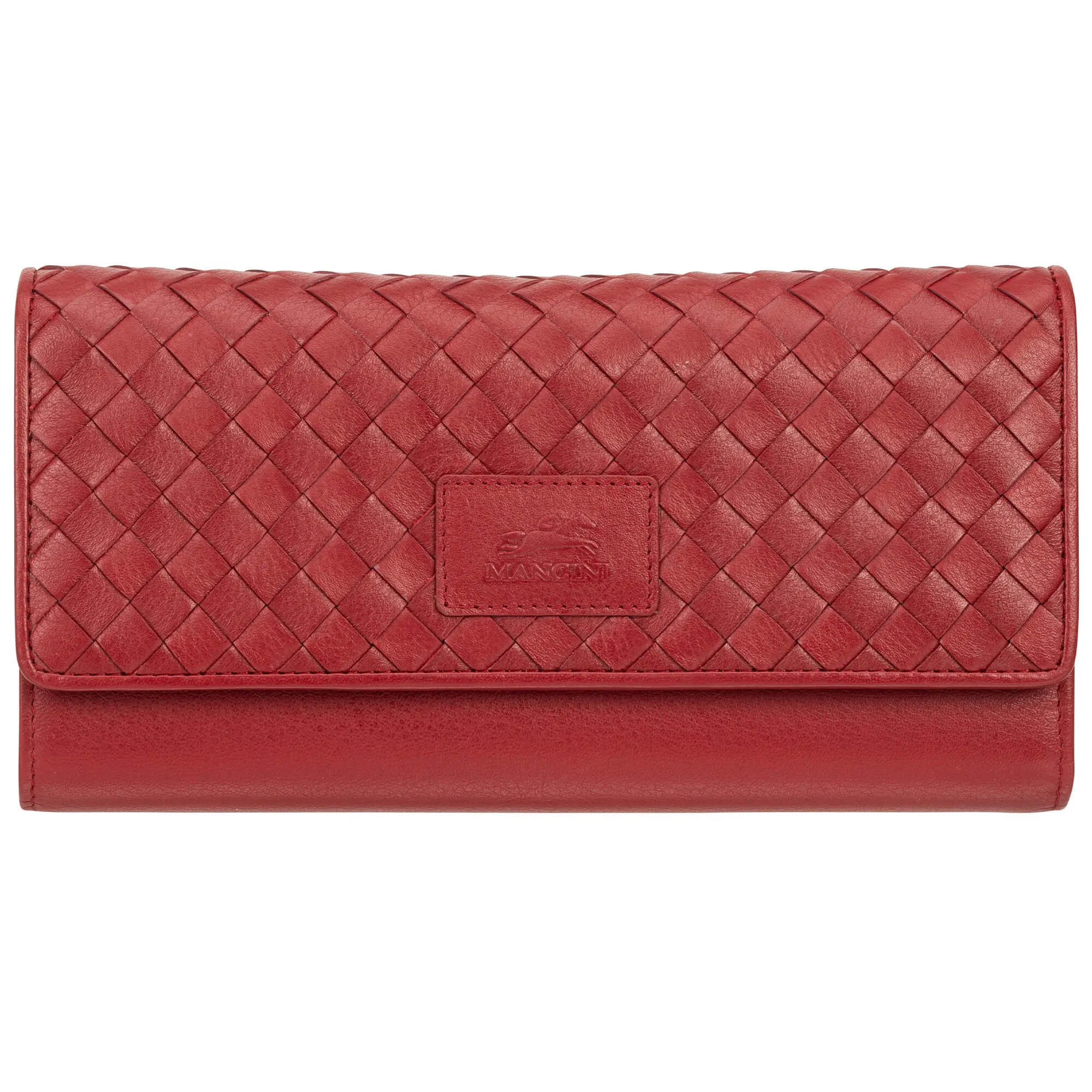 Mancini Basket Weave RFID Secure Quadruple Fold Wallet