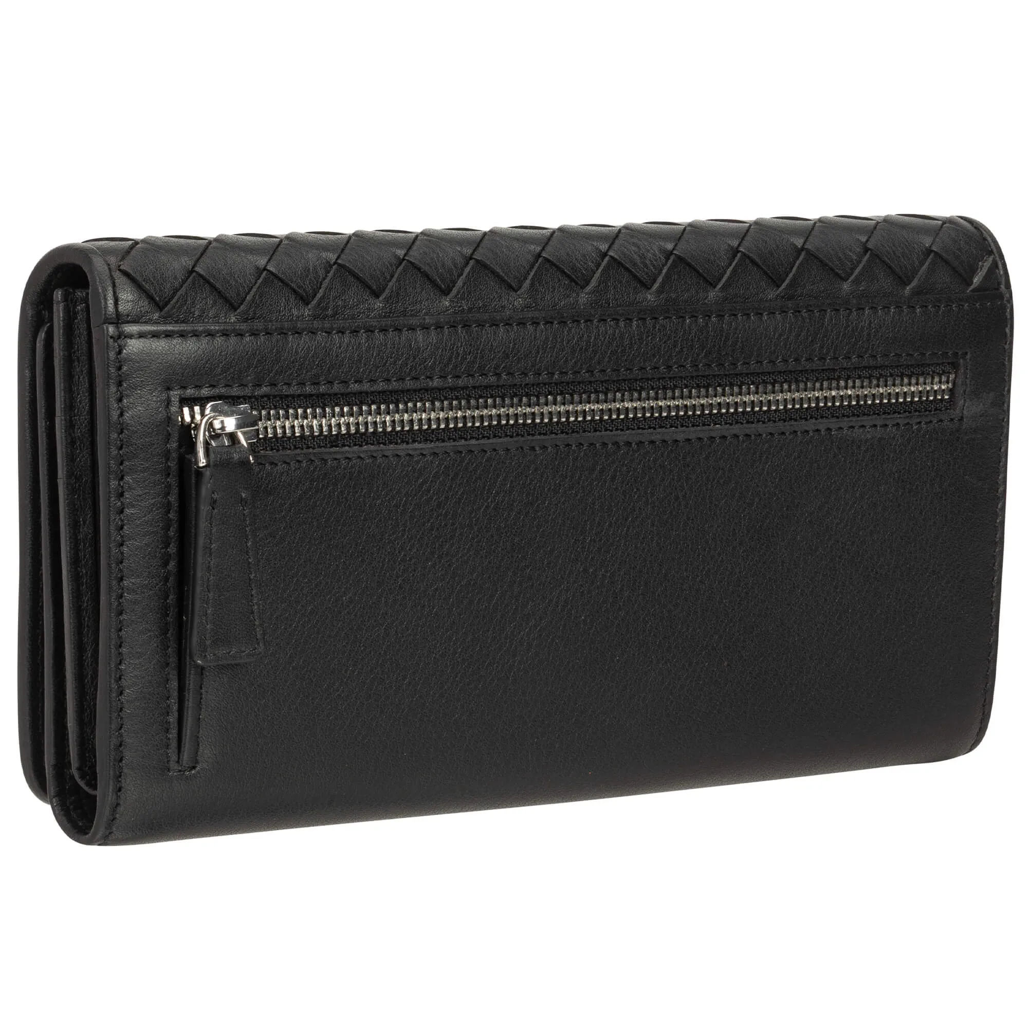 Mancini Basket Weave RFID Secure Trifold Wallet