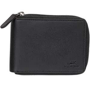 Mancini Buffalo RFID Secure Zippered Billfold with Removable Passcase