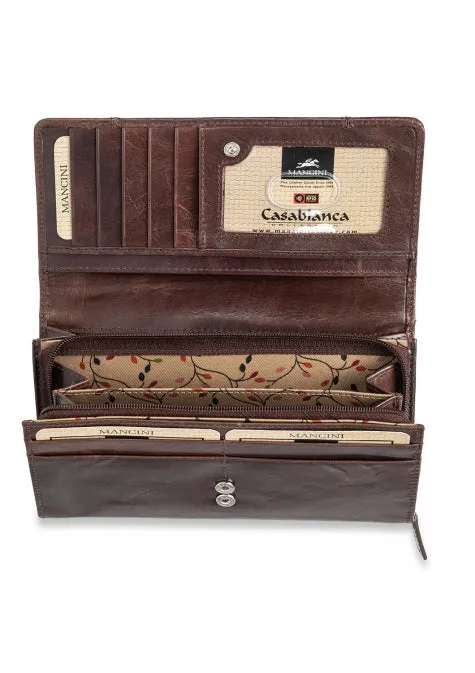 Mancini Casablanca Ladies' RFID Secure Medium Clutch Wallet