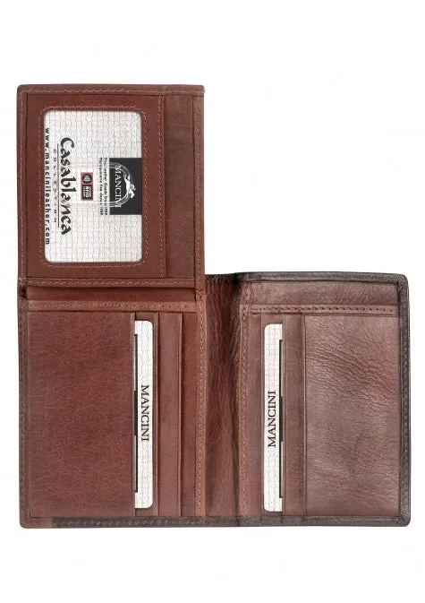 Mancini Casablanca Men's Unique Vertical Wing Wallet