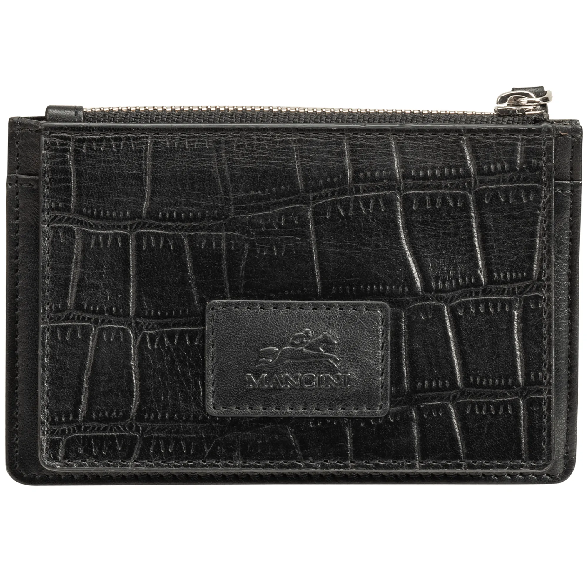 Mancini Croco RFID Secure Card Case and Coin Pocket