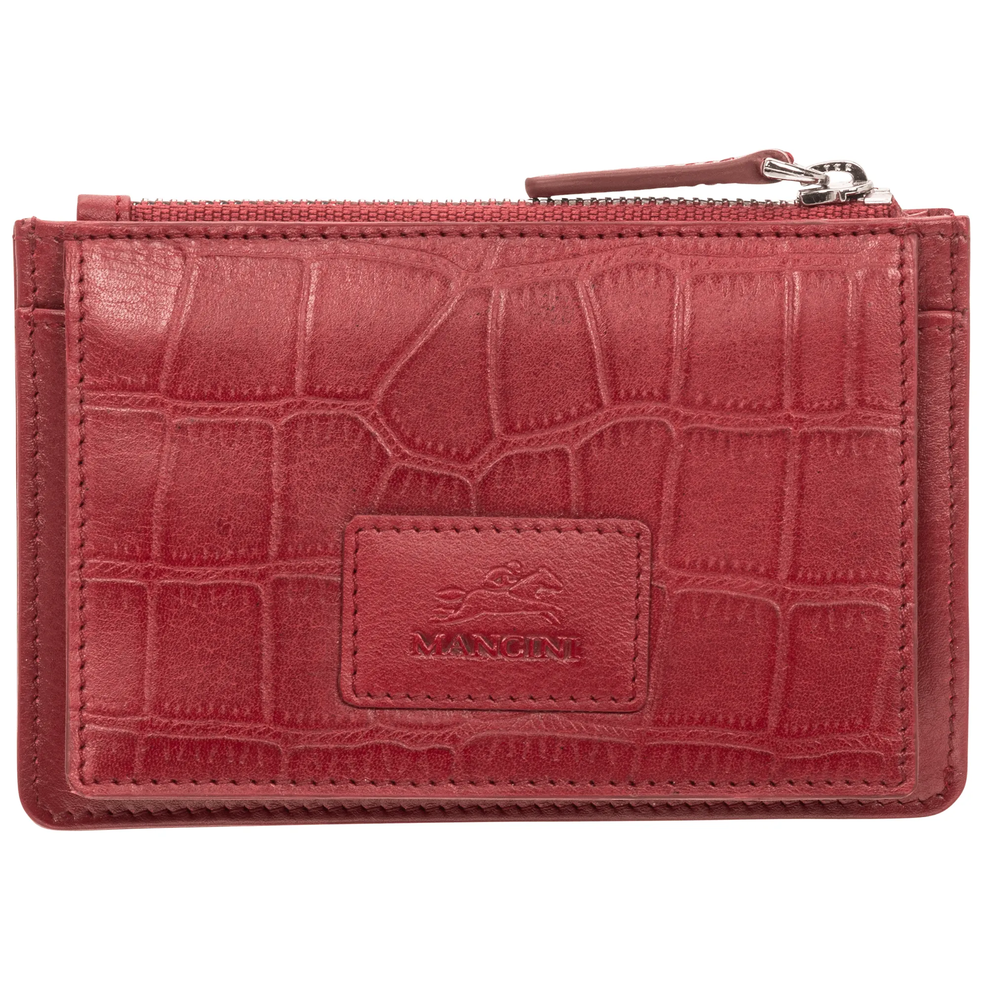 Mancini Croco RFID Secure Card Case and Coin Pocket