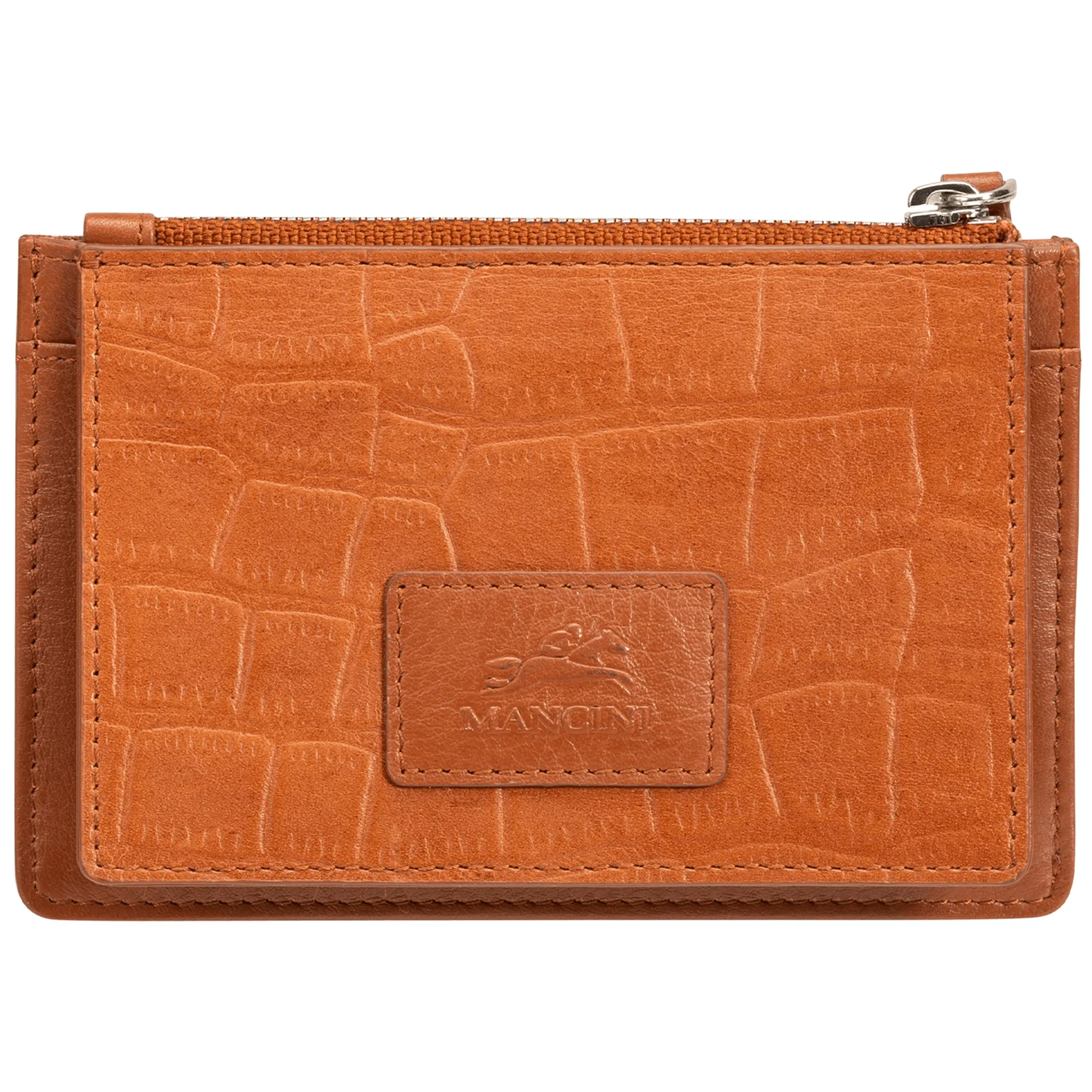 Mancini Croco RFID Secure Card Case and Coin Pocket