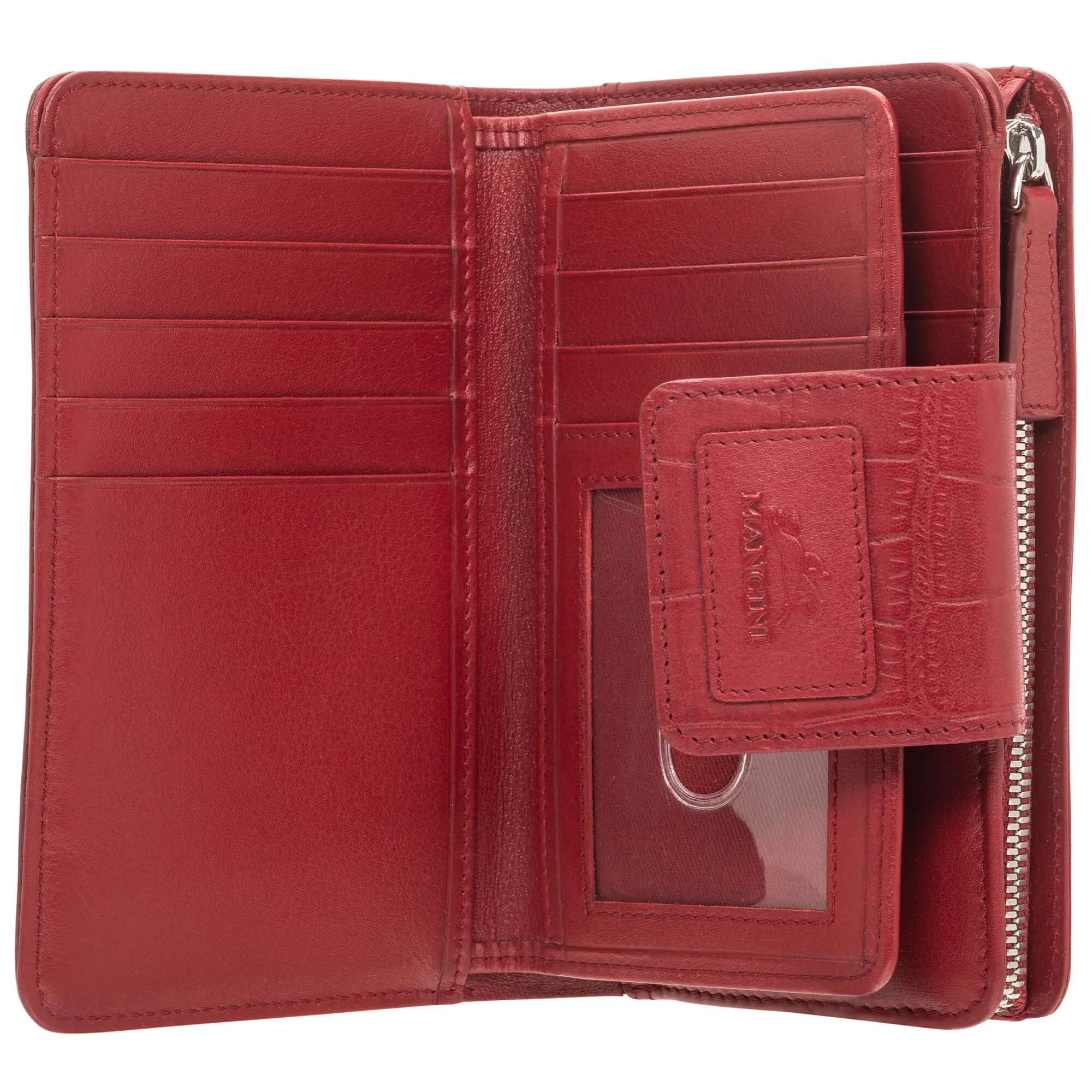 Mancini Croco RFID Secure Medium Clutch Wallet