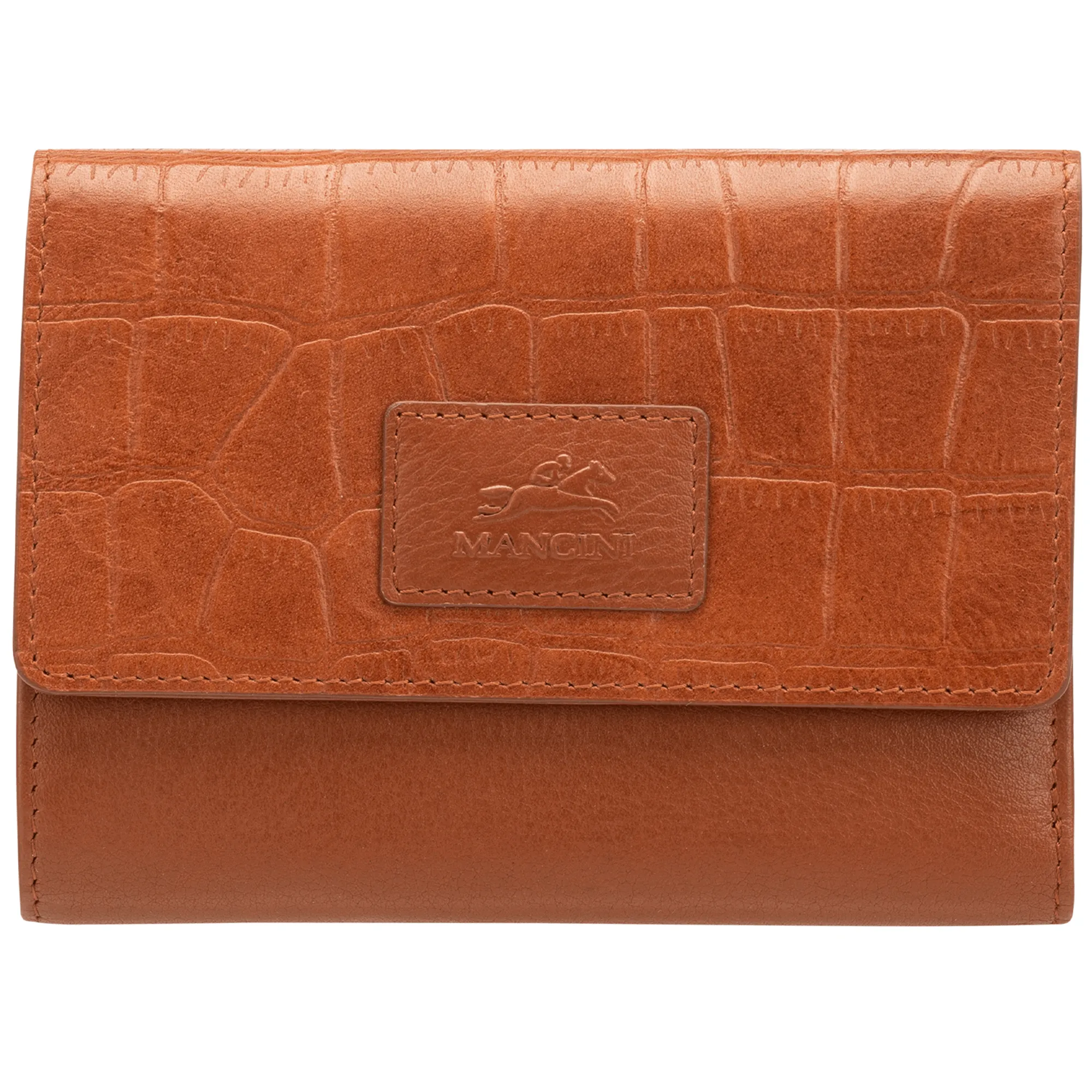 Mancini Croco RFID Secure Medium Clutch Wallet
