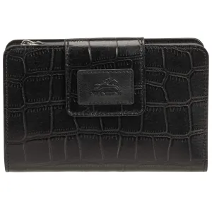 Mancini Croco RFID Secure Medium Clutch Wallet