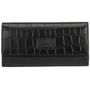 Mancini Croco RFID Secure Quadruple Fold Wallet