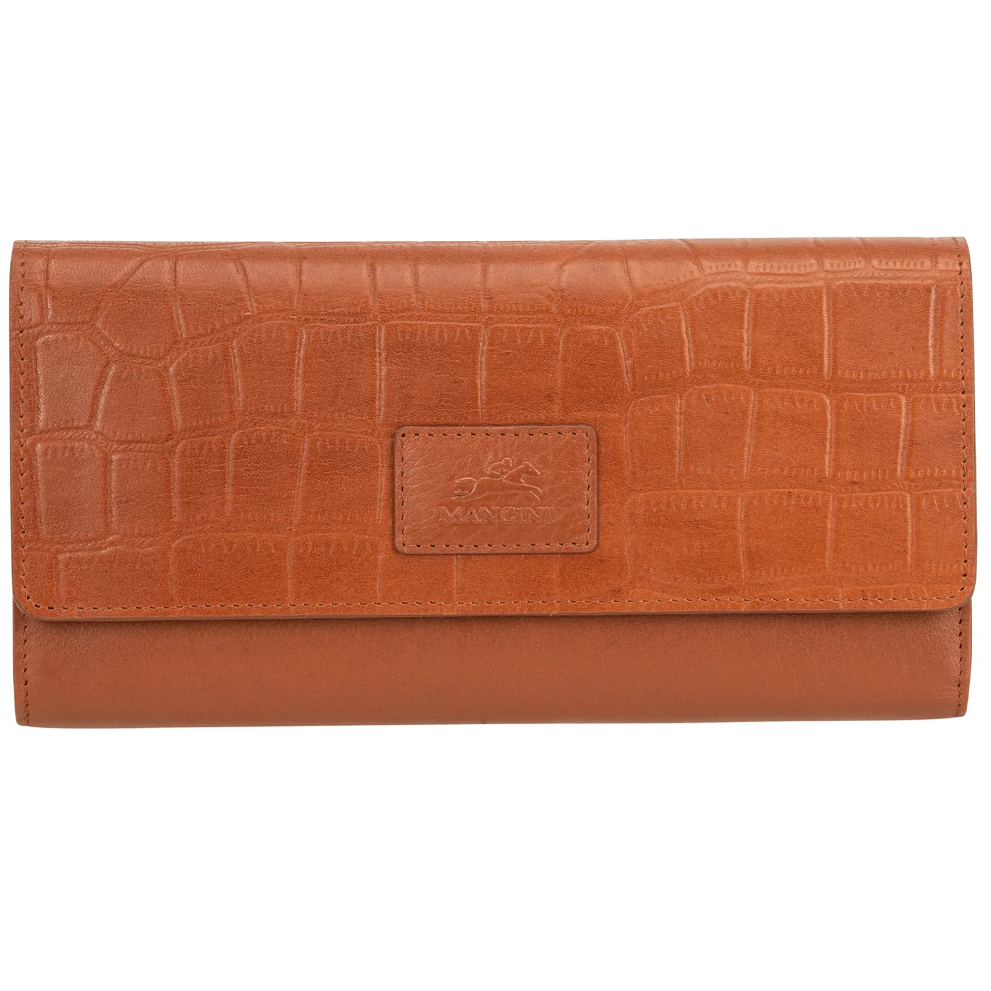Mancini Croco RFID Secure Quadruple Fold Wallet