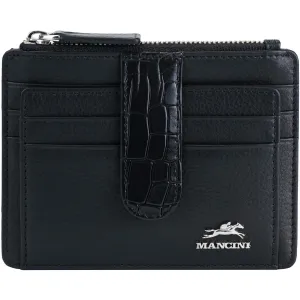 Mancini Croco2 Women's Card Case with Enhanced RFID Protection