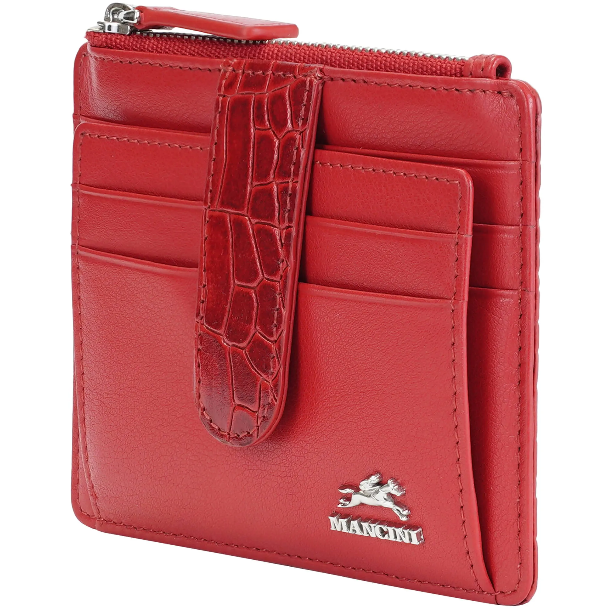 Mancini Croco2 Women's Card Case with Enhanced RFID Protection