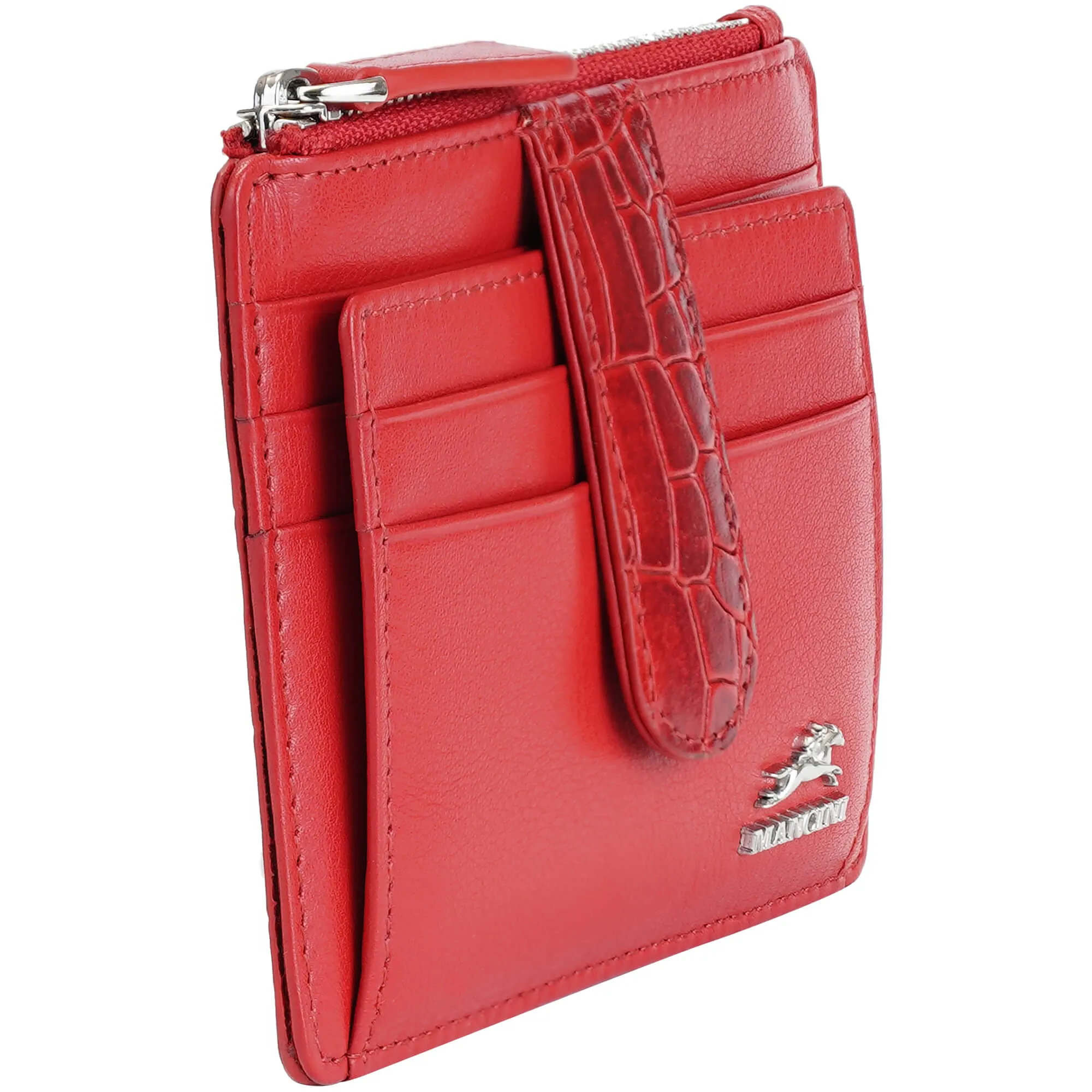 Mancini Croco2 Women's Card Case with Enhanced RFID Protection