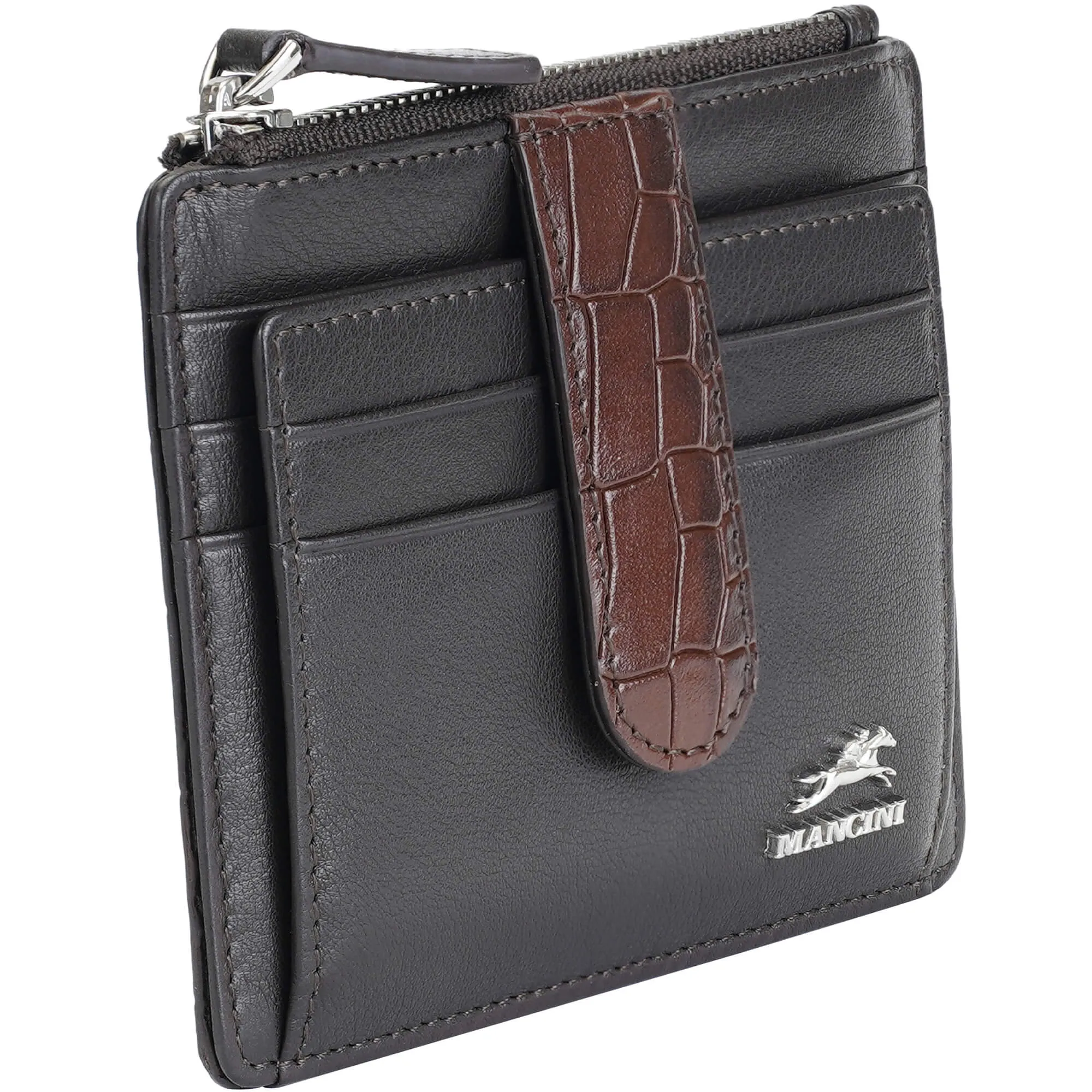 Mancini Croco2 Women's Card Case with Enhanced RFID Protection