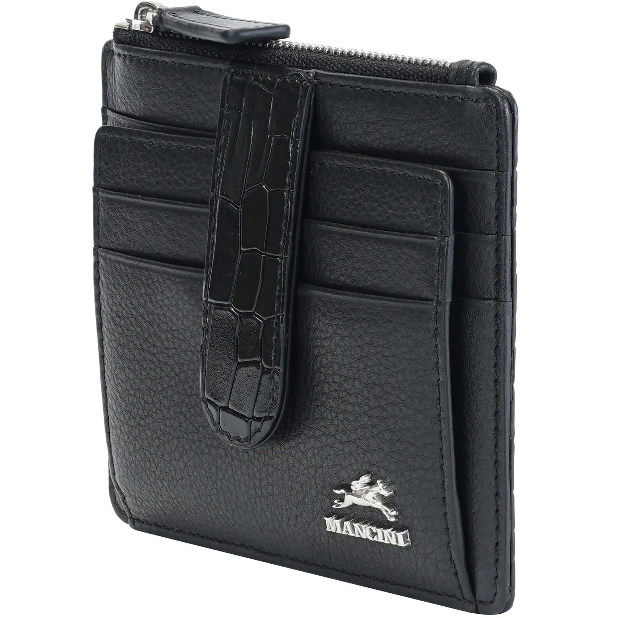 Mancini Croco2 Women's Card Case with Enhanced RFID Protection