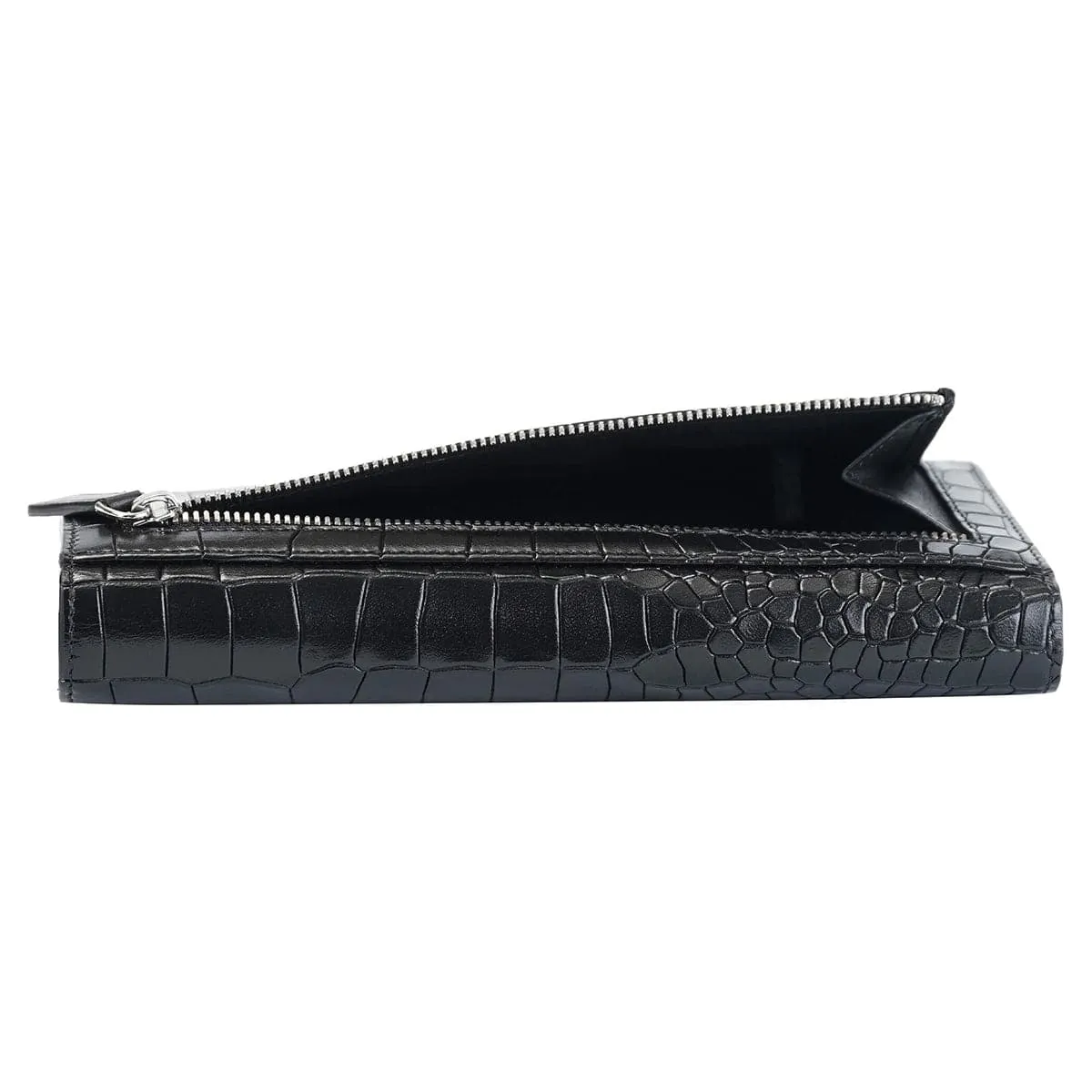 Mancini Croco2 Women's Quad Fold Wallet with Enhanced RFID Security