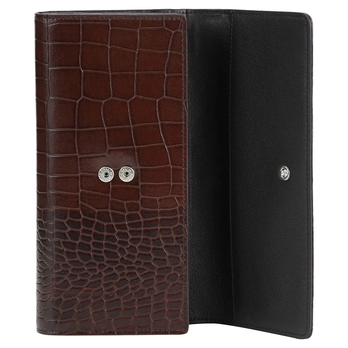 Mancini Croco2 Women's Quad Fold Wallet with Enhanced RFID Security