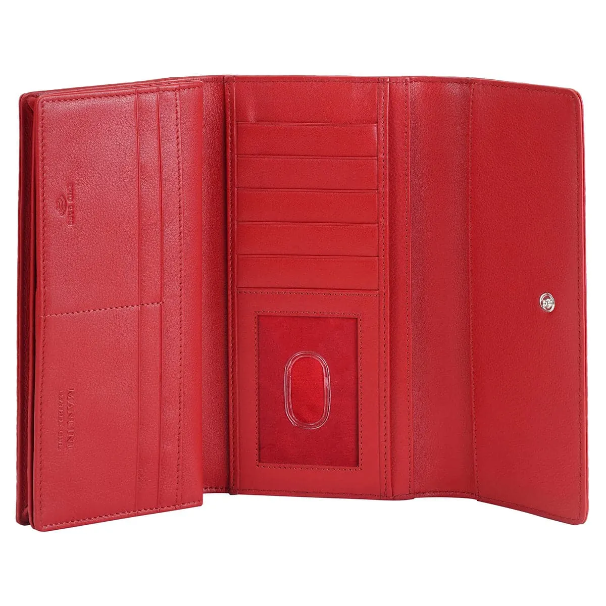 Mancini Croco2 Women's Quad Fold Wallet with Enhanced RFID Security
