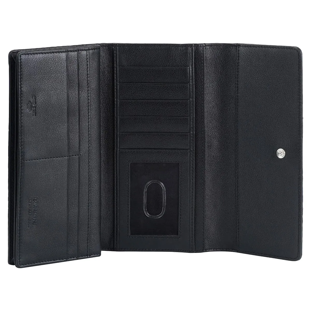 Mancini Croco2 Women's Quad Fold Wallet with Enhanced RFID Security