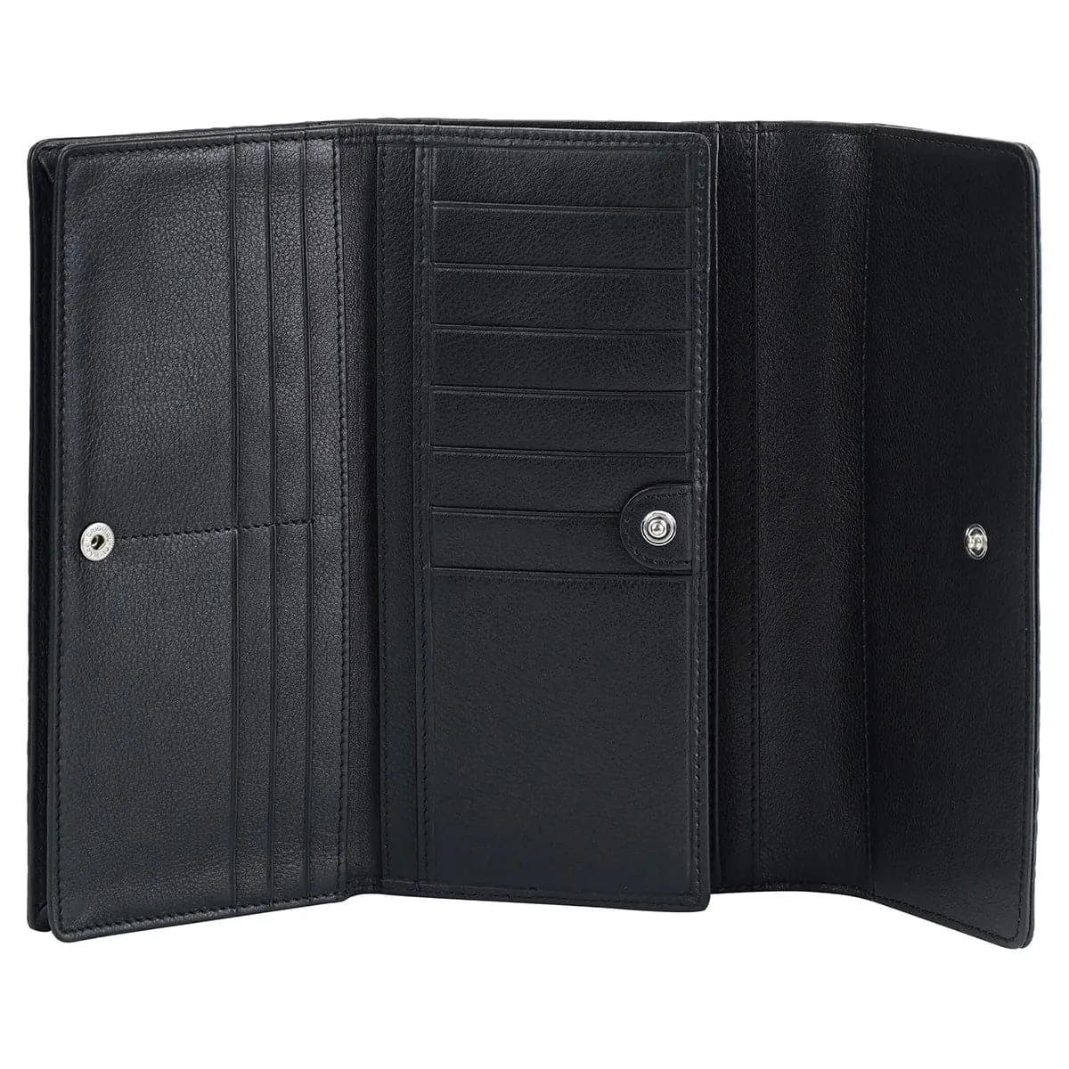 Mancini Croco2 Women's Quad Fold Wallet with Enhanced RFID Security