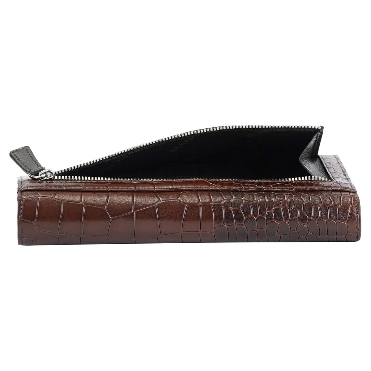Mancini Croco2 Women's Quad Fold Wallet with Enhanced RFID Security