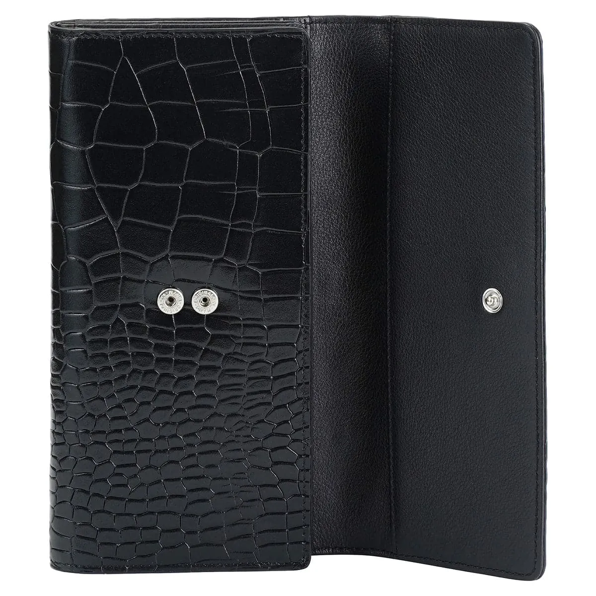 Mancini Croco2 Women's Quad Fold Wallet with Enhanced RFID Security