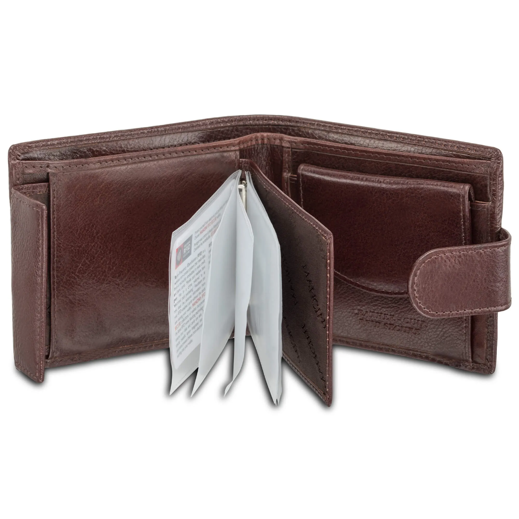 Mancini Deluxe Men's RFID Secure Wallet with Coin Pocket