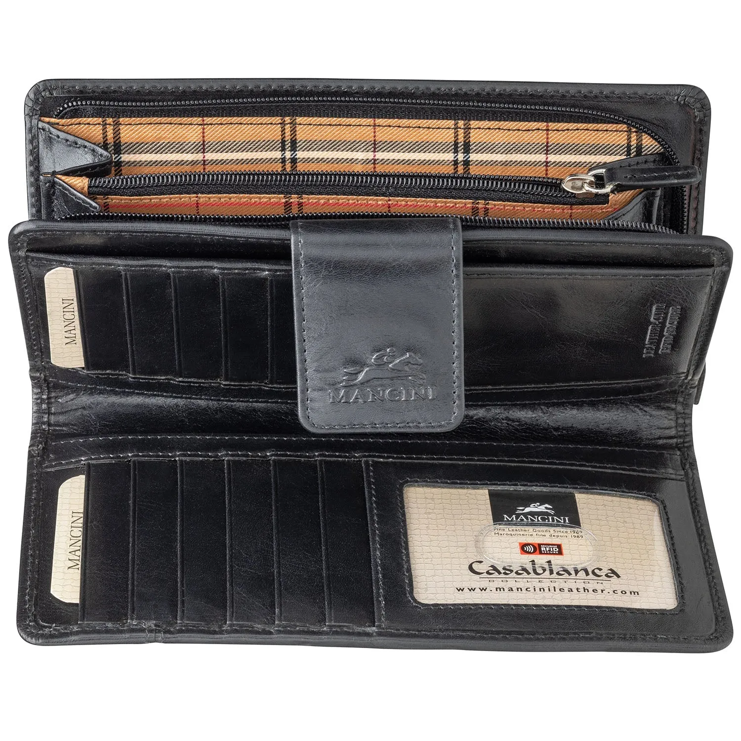 Mancini Ladies' RFID Secure Clutch Wallet