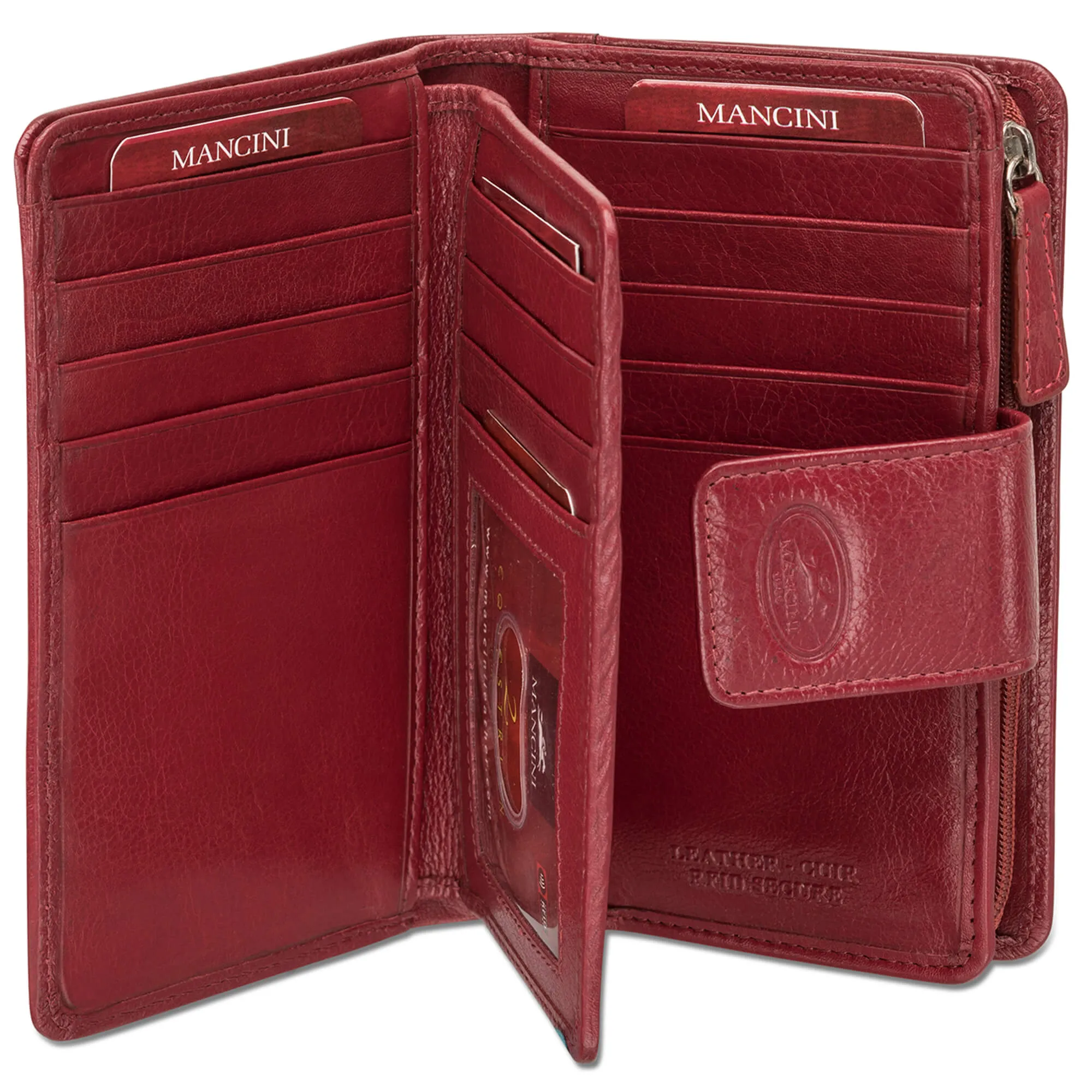 Mancini Ladies' RFID Secure Medium Clutch Wallet