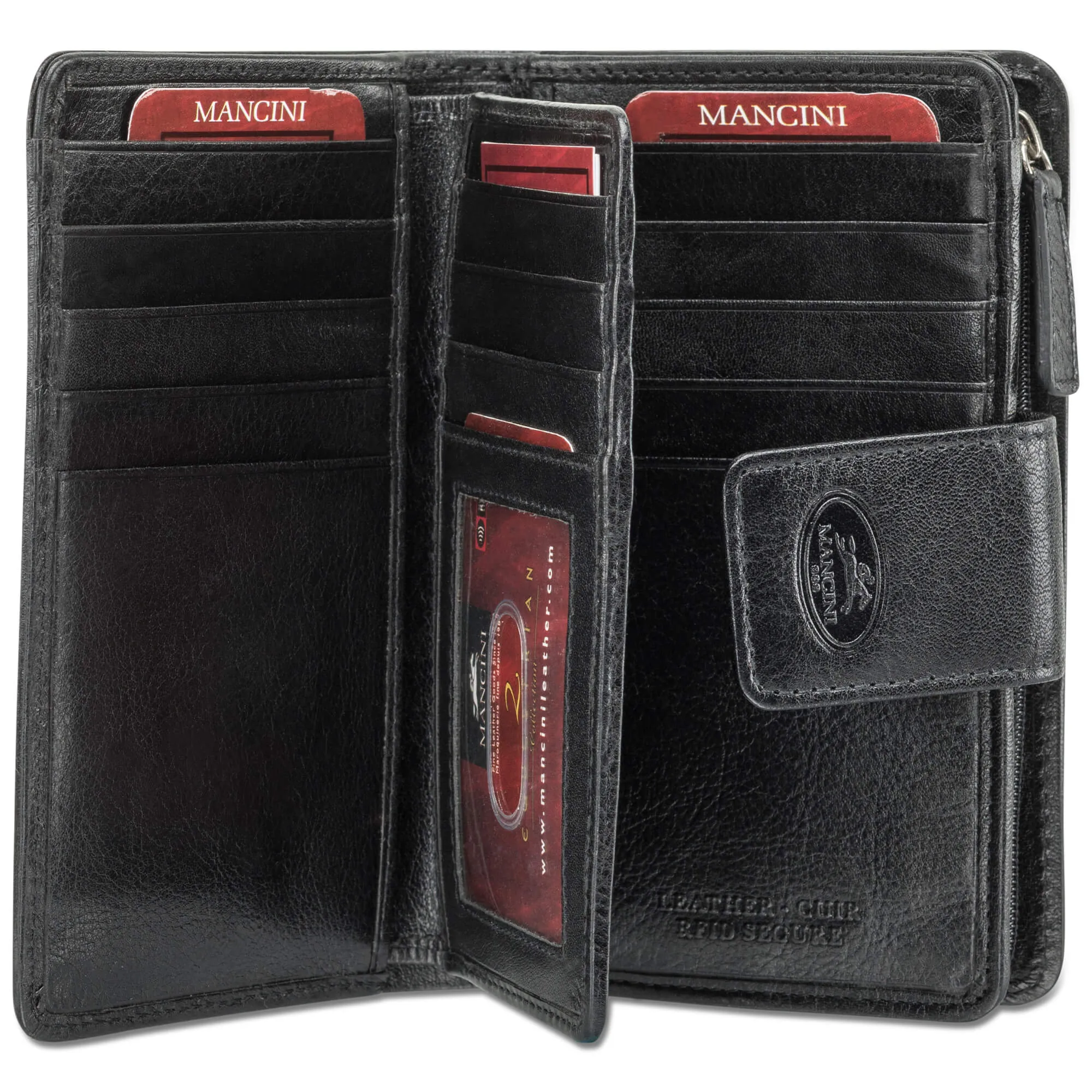 Mancini Ladies' RFID Secure Medium Clutch Wallet