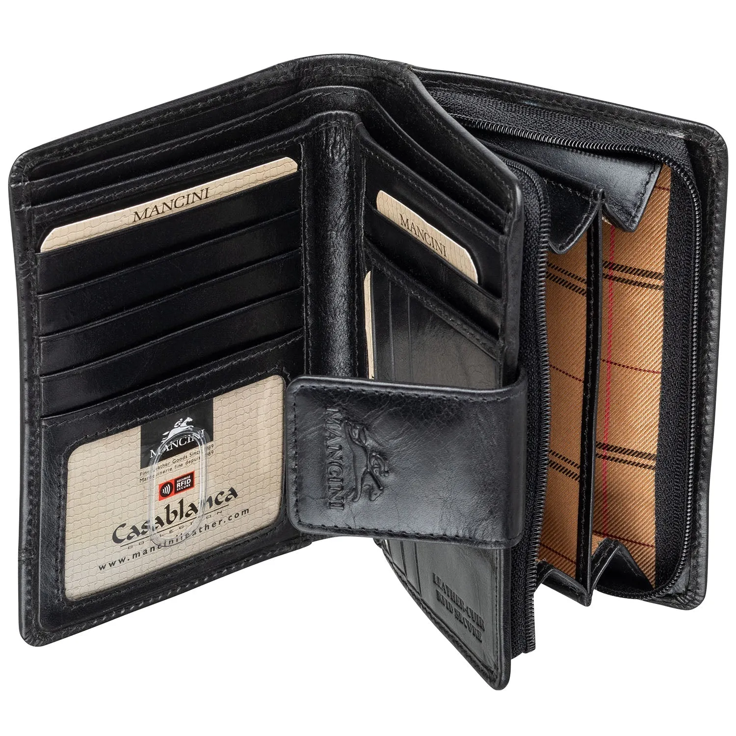 Mancini Ladies' RFID Secure Medium Clutch Wallet