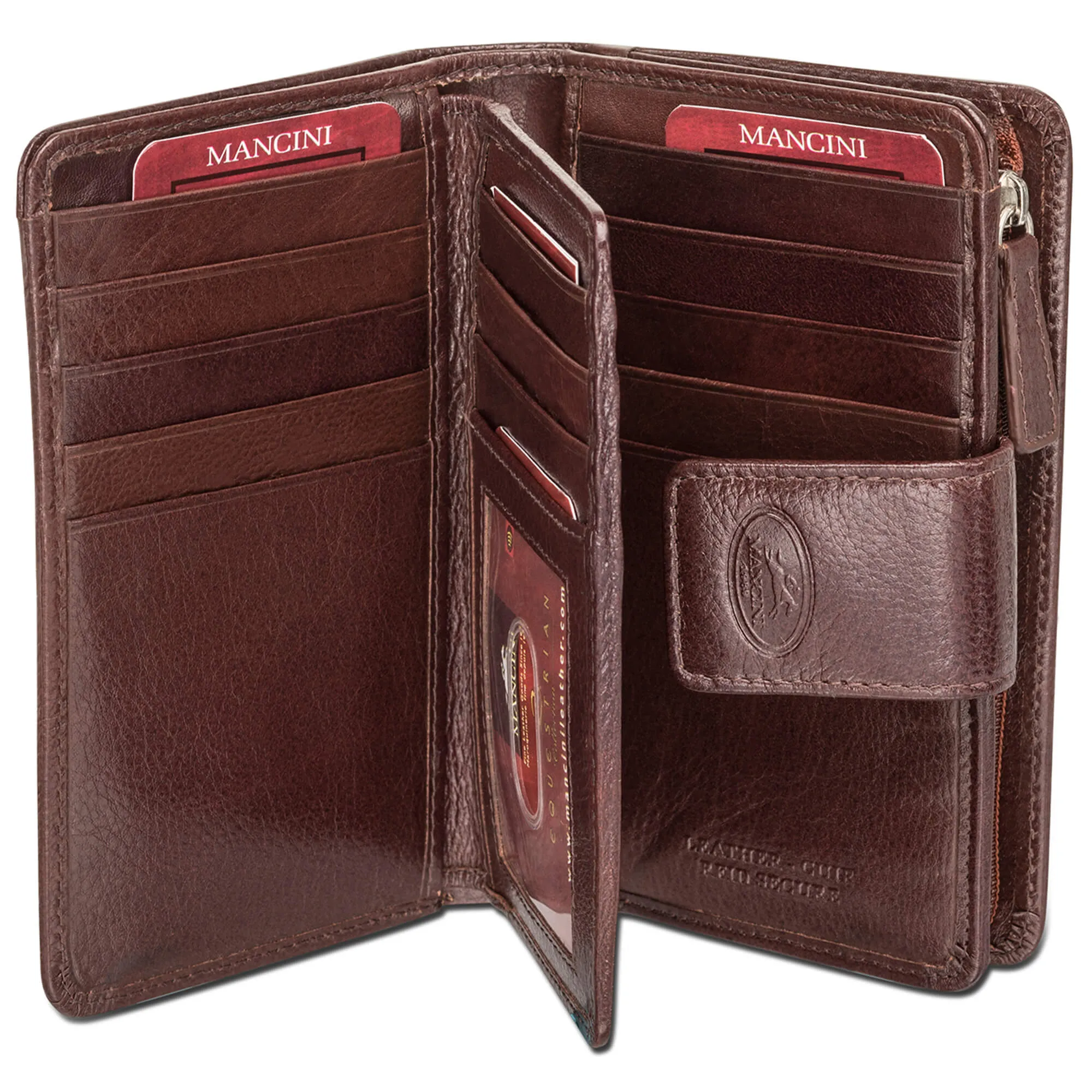 Mancini Ladies' RFID Secure Medium Clutch Wallet