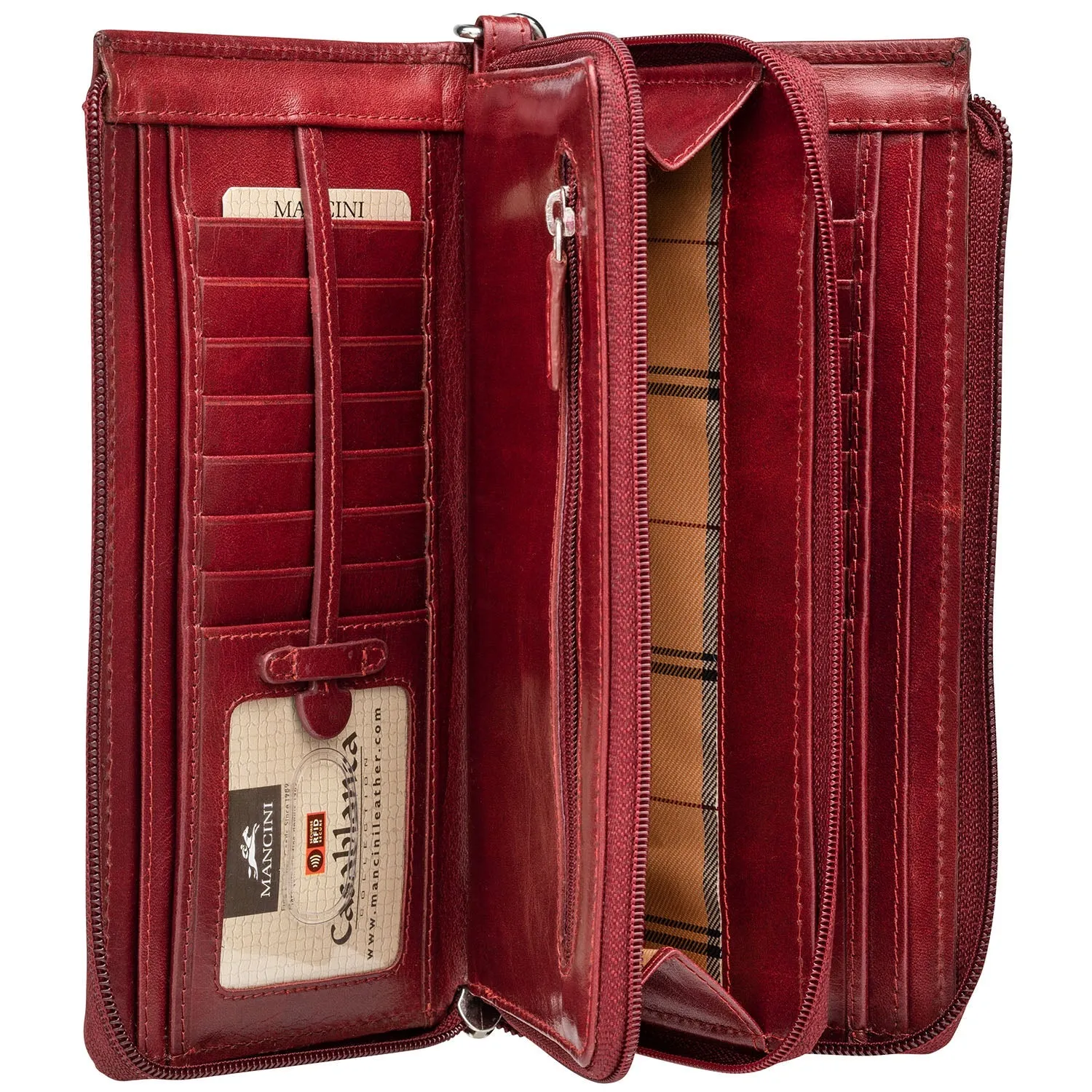 Mancini Ladies` RFID Secure Trifold Wallet