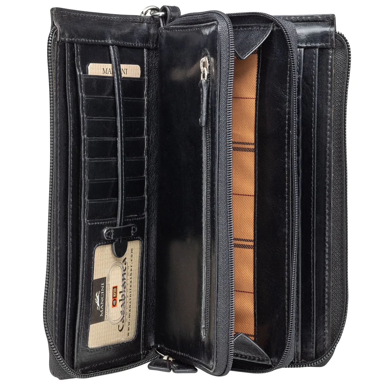 Mancini Ladies` RFID Secure Trifold Wallet