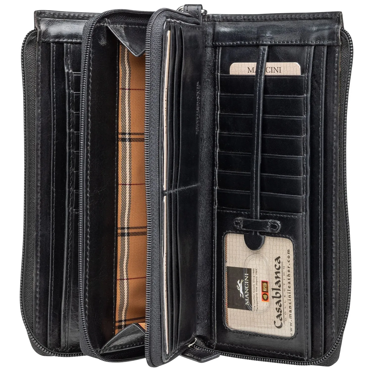 Mancini Ladies` RFID Secure Trifold Wallet