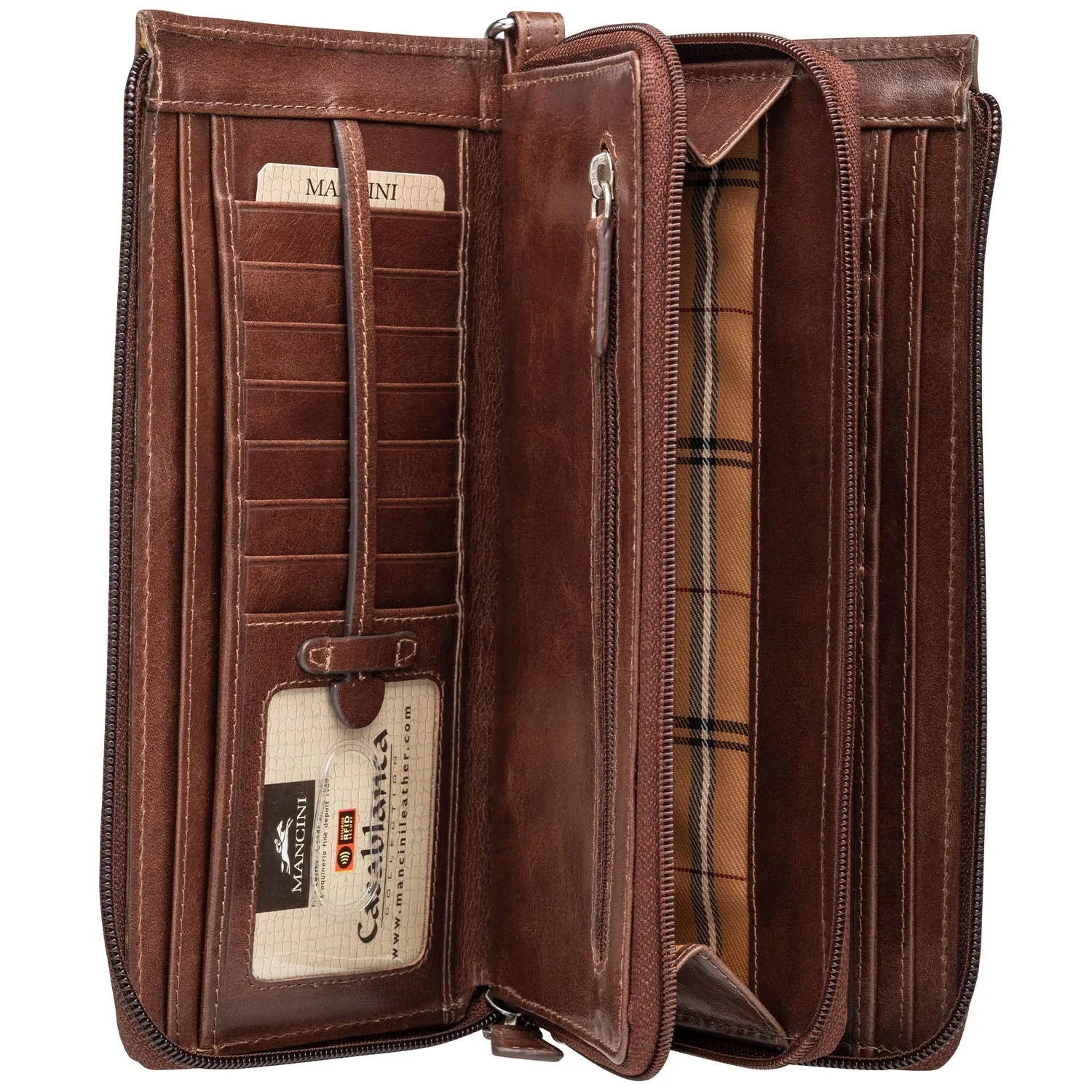Mancini Ladies` RFID Secure Trifold Wallet