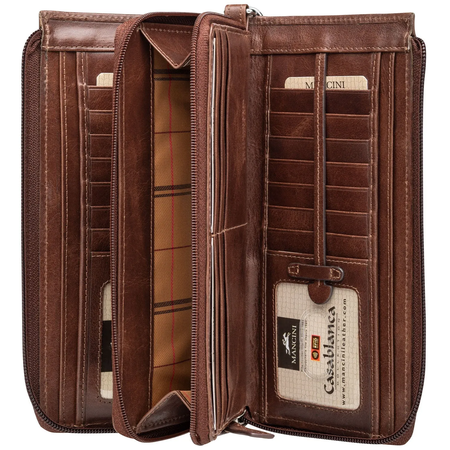 Mancini Ladies` RFID Secure Trifold Wallet