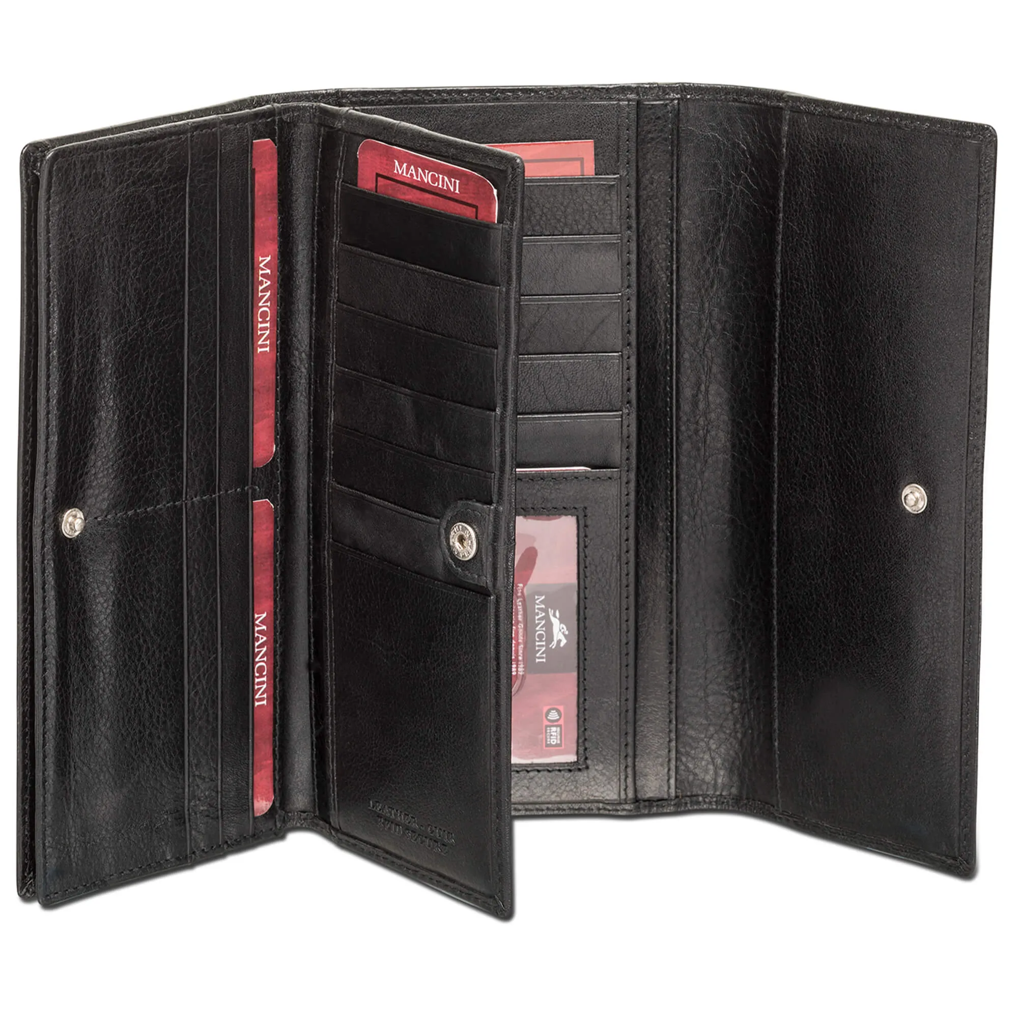 Mancini Ladies' RFID Secure Trifold Wallet