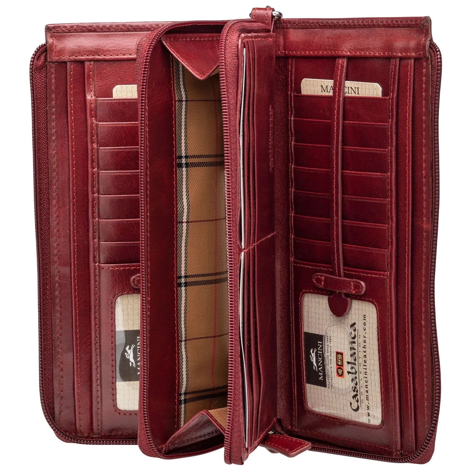 Mancini Ladies` RFID Secure Trifold Wallet