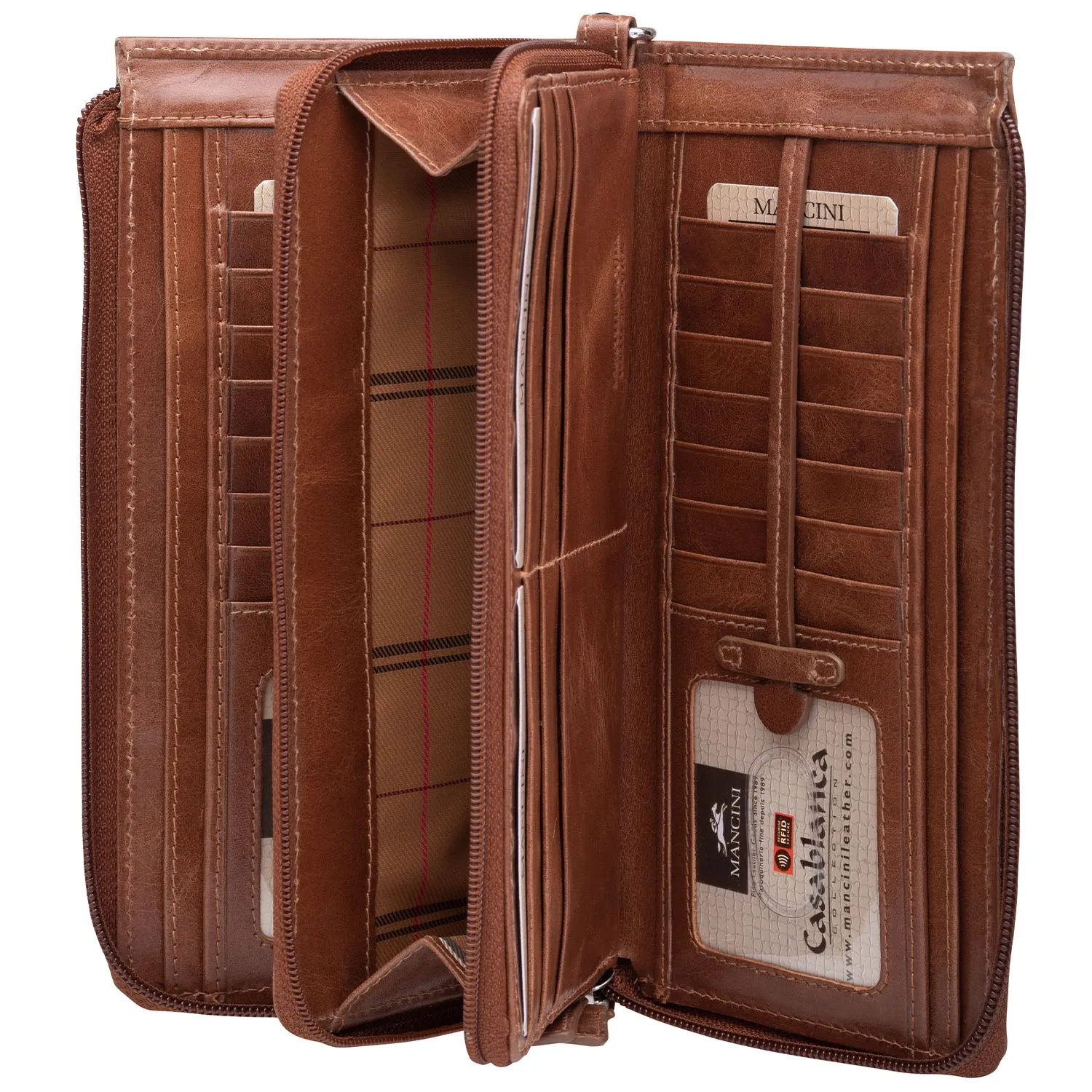Mancini Ladies` RFID Secure Trifold Wallet
