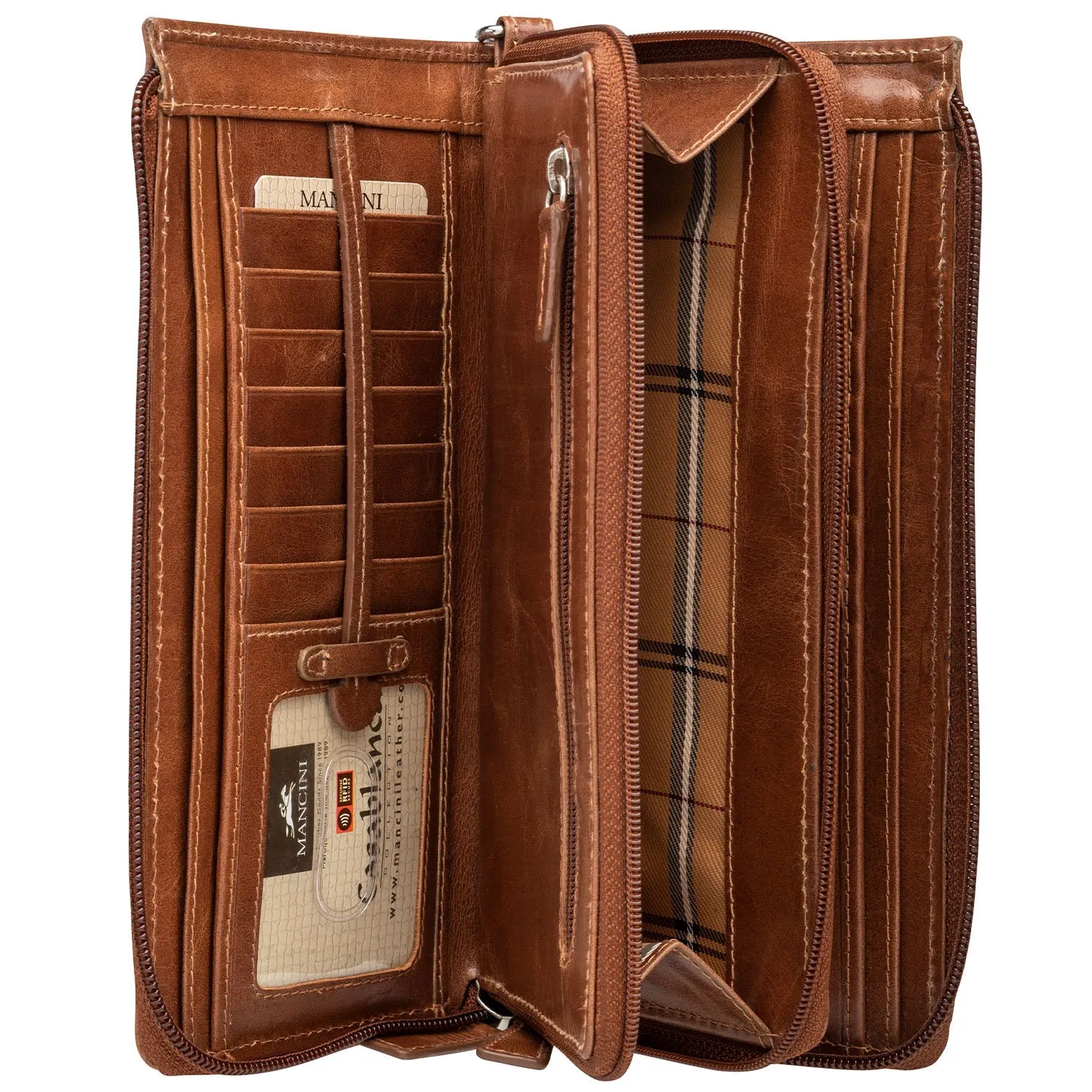 Mancini Ladies` RFID Secure Trifold Wallet