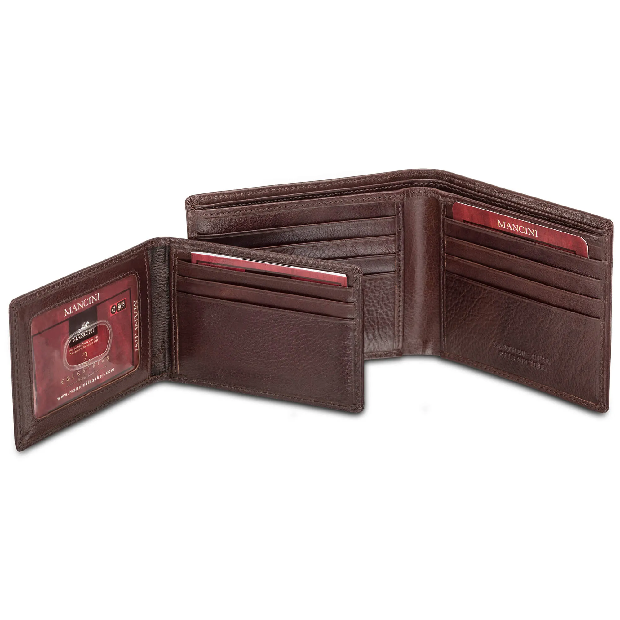 Mancini Men`s RFID Secure Billfold with Removable Passcase