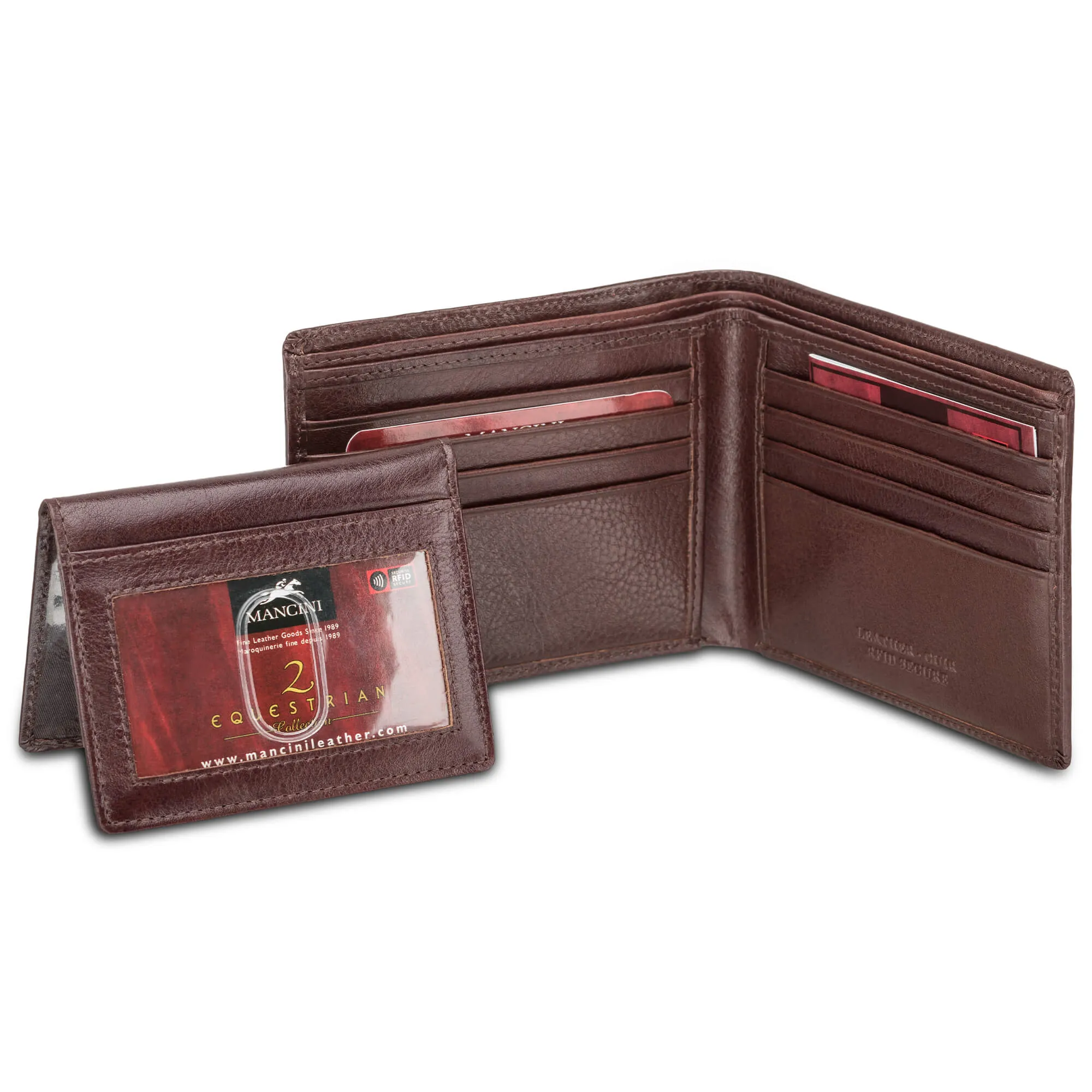 Mancini Men`s RFID Secure Billfold with Removable Passcase